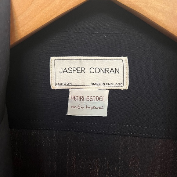 Jasper Conran for Henri Bendel Navy two piece women’s long coat and pants vtg - Picture 3 of 11